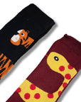 Kids 6 Pack Thermal Wellington Boot Socks - Assorted Fun Animal Designs