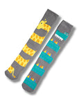 Kids 6 Pack Thermal Wellington Boot Socks - Assorted Fun Animal Designs