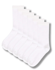 Kids 12 Pack Ankle Cotton Rich Plain School Socks - White