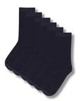Kids 12 Pack Ankle Cotton Rich Plain School Socks - Navy