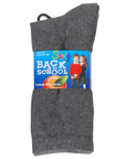 Kids 12 Pack Ankle Cotton Rich Plain School Socks - Grey