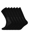 Ladies 6 Pack Calf Size Bamboo Organic Cotton, Sport Socks, Anti Bacterial - Black