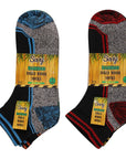 Mens 6 Pack Bamboo Ankle Work Socks, Anti Sweat Breathable, Suitable for Diabetics - Black Socks with Assorted Colour Trims