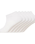 Mens 6 Pack Bamboo Trainer Ankle Socks, Breathable Low Cut Ankle Trainer Sock - White