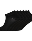Mens 6 Pack Bamboo Trainer Ankle Socks, Breathable Low Cut Ankle Trainer Sock - Black