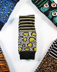 Ladies 5 Pack Wellington Boot Socks - Animal Skin Stripe Designs