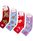 Ladies 4 Pack Super Soft Bed Socks, Fleece Lined Brushed Thermal - Animal Print
