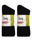 Ladies 6 Pack Calf Size Bamboo Organic Cotton, Sport Socks, Anti Bacterial - Black