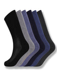 Mens 6 Pack Bamboo Sport Socks, Calf Size, Anti Bacterial Socks - Assorted Colours