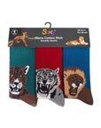 Mens 6 Pack Novelty Socks Cotton Rich Dad Gift - Animal Print