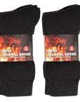 Mens 6 Pack Brushed Thermal Socks - Black