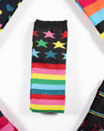 Ladies 5 Pack Wellington Boot Socks, Thermal - Hearts, Stars and Stripe Patterns