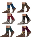 Mens 6 Pack Novelty Socks Cotton Rich Dad Gift - Animal Print