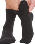Mens 6 Pack Brushed Thermal Socks - Black