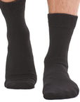Mens 6 Pack Brushed Thermal Socks - Black