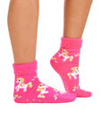 Ladies 4 Pack Super Soft Bed Socks, Fleece Lined Brushed Thermal - Animal Print