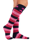 Ladies 5 Pack Wellington Boot Socks, Thermal - Hearts, Stars and Stripe Patterns