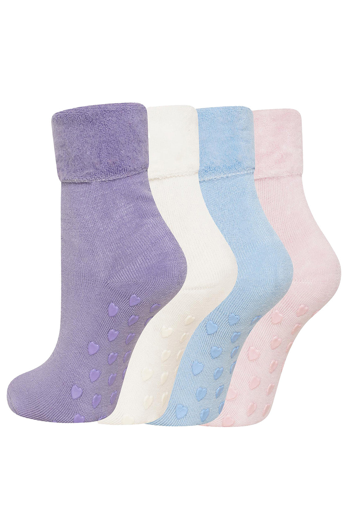 Ladies 4 Pack Super Soft Bed Socks, Fleece Lined Brushed Thermal - Animal Print