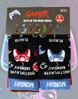 Mens 7 Pack Socks - Days of the Week and Gaming Novelty Design - Cotton Rich