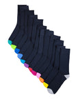 Mens 12 Pack Dress Coloured Heal & Toe Socks