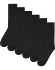 Kids 6 Pack Thick Brushed Thermal Socks - Black