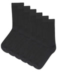 Kids 12 Pack Ankle Cotton Rich Plain School Socks - Black