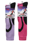 Ladies 5 Pack High Performance Thermal Ski Socks - Multicoloured