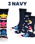 Mens 6 Pack Novelty Socks Cotton Rich Family Gift - Shark Design