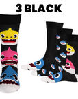 Mens 6 Pack Novelty Socks Cotton Rich Family Gift - Shark Design