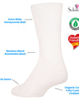 Ladies 6 Pack Extra Wide Bamboo Diabetic Sock - Black and White