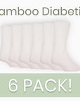 Ladies 6 Pack Extra Wide Bamboo Diabetic Sock - Black and White