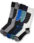 Mens 5 Pack High Performance Thermal Ski Socks - Multicoloured