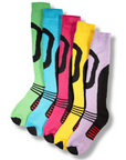 Ladies 5 Pack High Performance Thermal Ski Socks - Multicoloured