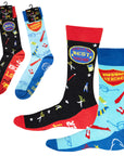 Mens 2 Pack Teacher Designs Cotton Rich Socks - Size UK 6-11