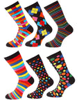 Mens 6 Pack Cotton Rich Bright Design Socks UK 6-11
