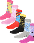 Ladies 6 Pack Mothers Day Mum Socks - Mum Themed Fun Designs - Combed Cotton Rich