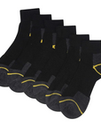 Mens 12 Pack Ankle Heavy Duty Work Socks, Safety/Steel Toe Boot Socks - Black