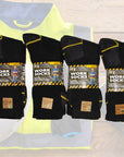 Mens 12 Pack Heavy Duty Work Socks, Safety/Steel Toe Boot Socks - Black