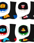 Mens 7 Pack Novelty Socks Cotton Rich Dad Gift - Fast Food Socks