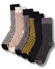Mens 6 Pack Novelty Socks Cotton Rich Dad Gift - Geometric Design