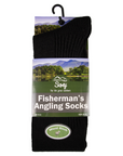 Mens 4 Pack Fisherman Angling Boot Country Fishing Socks - Black