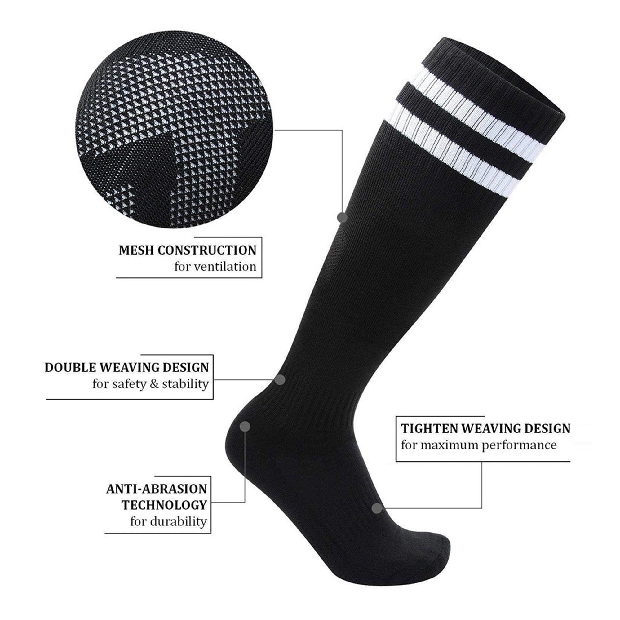Athletc Knee Hgh Strped Tube Socks N Blue And Red | Strped Tube