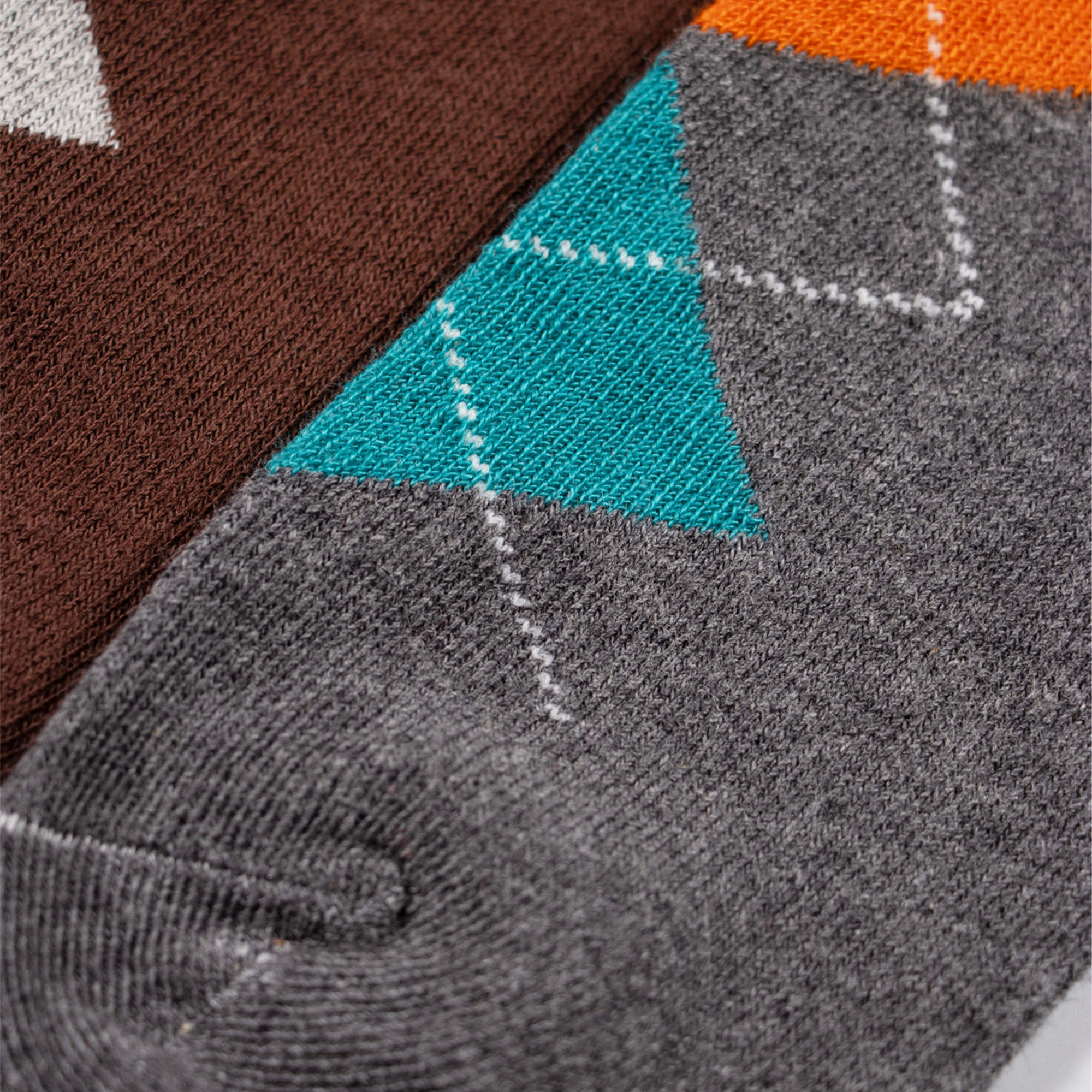 Mens 4 Pack Knee High Long Hose Argyle Socks - Assorted Colours