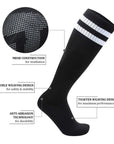 Mens 3 Pack Knee High Striped Sports Football/Rugby/Soccer/Hockey Tube Socks