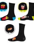 Mens 7 Pack Novelty Socks Cotton Rich Dad Gift - Fast Food Socks