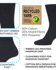 Mens 20 Pack Cotton Rich Sport And Work Socks - Black and White