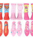 Ladies 6 Pack Mothers Day Mum Socks - Mum Themed Fun Designs - Combed Cotton Rich