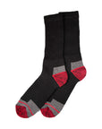Mens 6 Pack Heavy Duty Non Elastic Work Socks, Safety/Steel Toe Boot Socks - Black