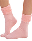 Ladies 6 Pack Bed Socks - Fleece Lined Brushed Thermal - Pastel Assorted Colours