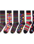 Mens 6 Pack Cotton Rich Bright Design Socks UK 6-11